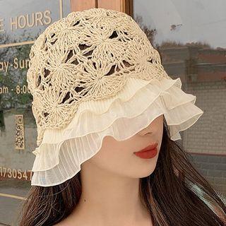 Ruffled Crochet Lace Bucket Hat