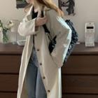Double-breasted Long Jacket Off-white - One Size
