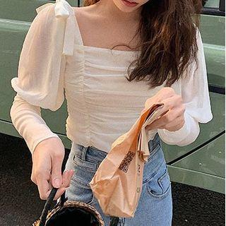 Long-sleeve Zip Back Top