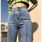 Pocket-details High-waist Boot-cut Jeans