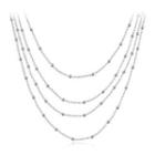 Simple Multilayer Ball Bead Necklace Silver - One Size