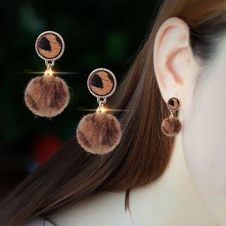Leopard Pom Pom Earring
