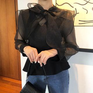 Tie-front Sheer Top One Size