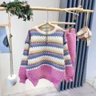 Set: Contrast Color Sweater + Knit Pencil Skirt