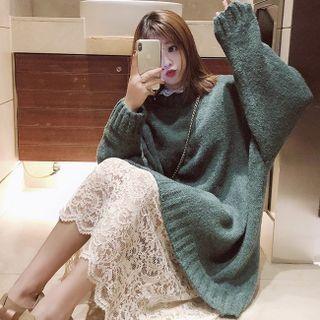 Set: Sweater + Midi A-line Lace Skirt