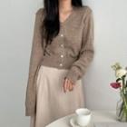 V-neck Alpaca Cardigan