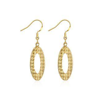 Simple Golden Oval Earrings Golden - One Size