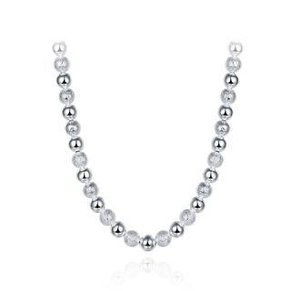 Simple Silver Round Bead Necklace Silver - One Size