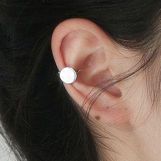 925 Sterling Silver Mini Disc Ear Cuff Silver - One Size