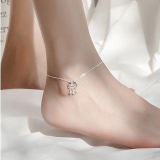 925 Sterling Silver Lock Anklet Lock Anklet - One Size