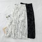 Printed High-waist Midi Skirt