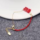 Chinese Characters Red String Bracelet Red - One Size