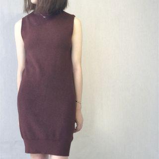 Sleeveless Mock Neck Knit Dress