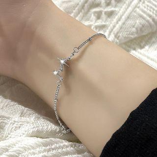 Rhinestone Zodiac Bracelet Silver - One Size