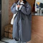 Hood Padded Long Coat Gray - One Size