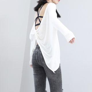 Knot-back Long-sleeved T-shirt
