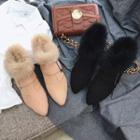 Belted Furry Ankle Boots