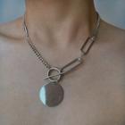 Pendant Steel Necklace Silver - One Size
