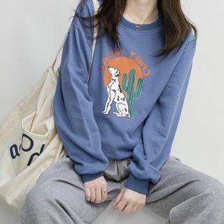Cartoon Dog Print Sweatshirt