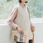 Tie-back Knit Vest Almond - One Size