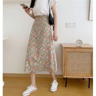 Floral Medium Long Skirt