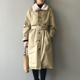 Single-breasted Fleece Lined Coat