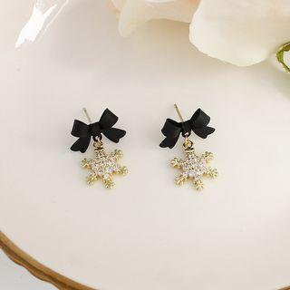 Rhinestone Flake Ear Stud / Clip On Earring