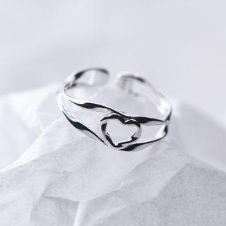 Melting Heart Sterling Silver Open Ring 1 Pc - Silver - One Size