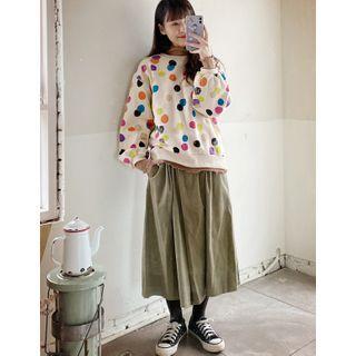 Napped Polka-dot Pullover
