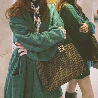 Open Front Cardigan Green - One Size