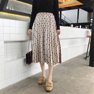 Dotted Plated Midi Skirt