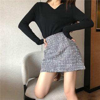 Lightweight A-line Wool Skirt