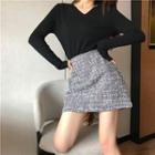 Lightweight A-line Wool Skirt
