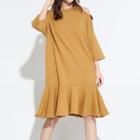Cut Out Shoulder 3/4 Sleeve Dress