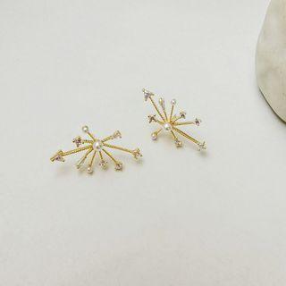 Faux Pearl Rhinestone Earring 1 Pair - Faux Pearl Rhinestone Earring - One Size