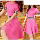 Short-sleeve A-line Knit Dress