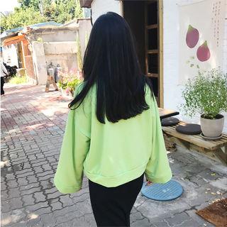 Wide-sleeve Cropped Pullover