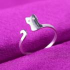 Cat Alloy Open Ring Silver - One Size