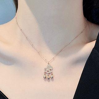 Horse Pendant Stainless Steel Choker Rose Gold - One Size