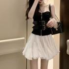 Buckle Tube Top / Mini A-line Skirt