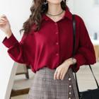 Plain Shirt Wine Red - One Size
