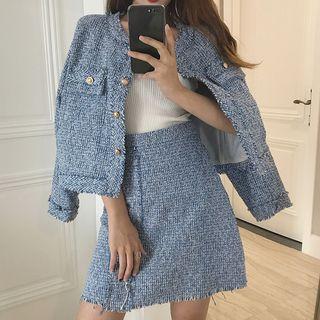 Tweed Coat / A-line Skirt