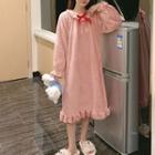 Long-sleeve Fleece Sleep Dress