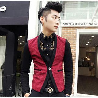 Color-block Slim-fit Blazer