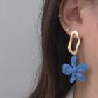 Irregular Floral Drop Earring 1 Pair - Blue - One Size