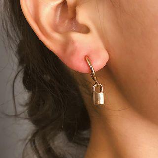 Alloy Padlock Dangle Earring