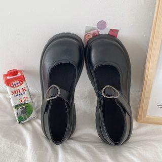 Heart Buckle Mary Jane Shoes