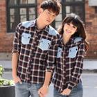 Couple Long-sleeve Plaid Shirt