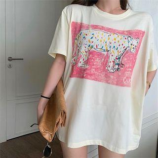 Print Loose-fit T-shirt As Shown In Figure - One Size