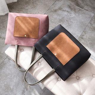 Faux Suede Tote Bag Mauve - One Size